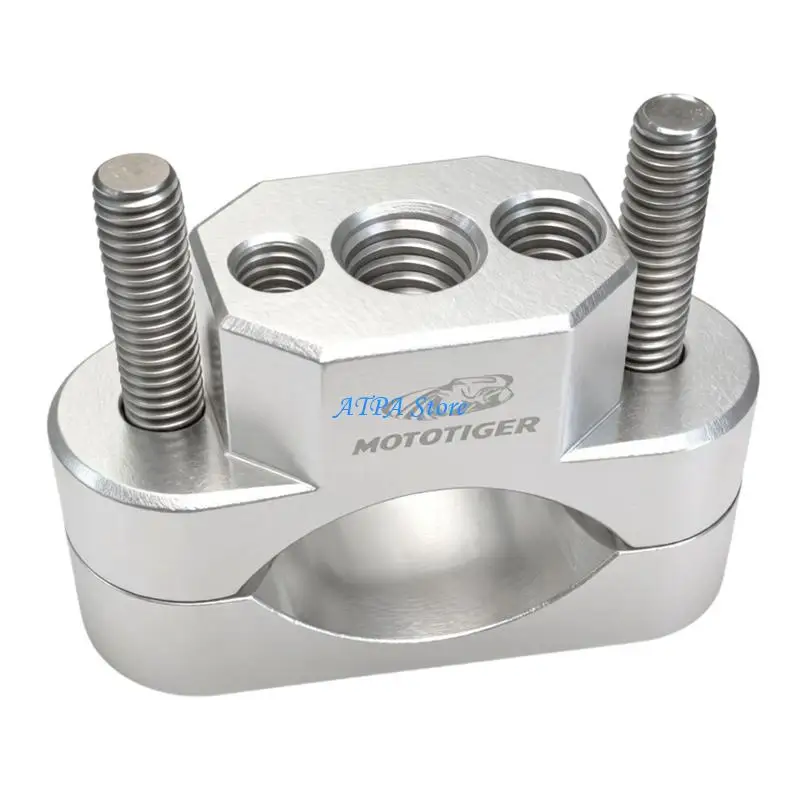 U13C Aluminum Clamp Motorcycle Accessory Mount, Mirror-Mount Extension Bracket with Threaded Points for Motorcycle Installation