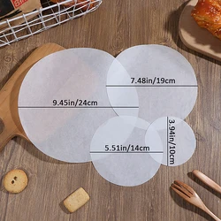 50Pcs Circle Parchment Paper Baking Oiled Paper  Multifunction Liner BBQ Oven Patty Hamburger Paper Steamer Liners Baking Tool