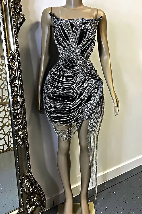 Tilly Diamante Quaste Kleid