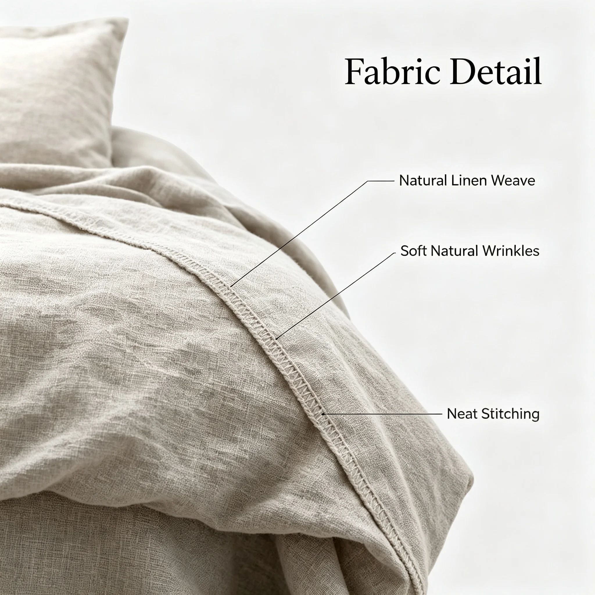 Nordic Style Light Luxury Washed Linen Four-piece Set Naked Sleep Soft Breathable Duvet Cover Pillowcase Bedroom Bedding