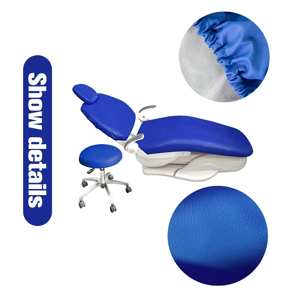 4pcs/set Dental Chair Cover Waterproof Elastic PU Leather Protective Dentist Equipment Dental Chair Cover Unit Dentistry Lab