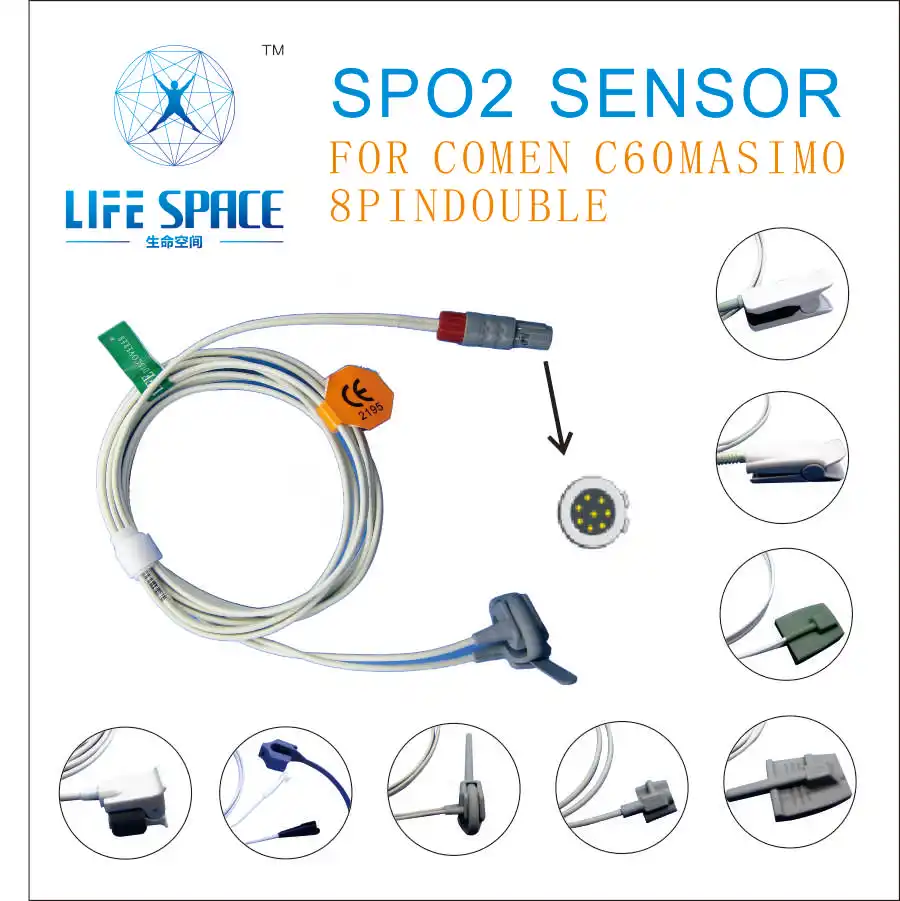 ES-LA-100 Long Cable 2.5M Adult Child Neonate Oxygen Spo2 Sensor For COMEN C60masimo Patient Monitor 8pin Double