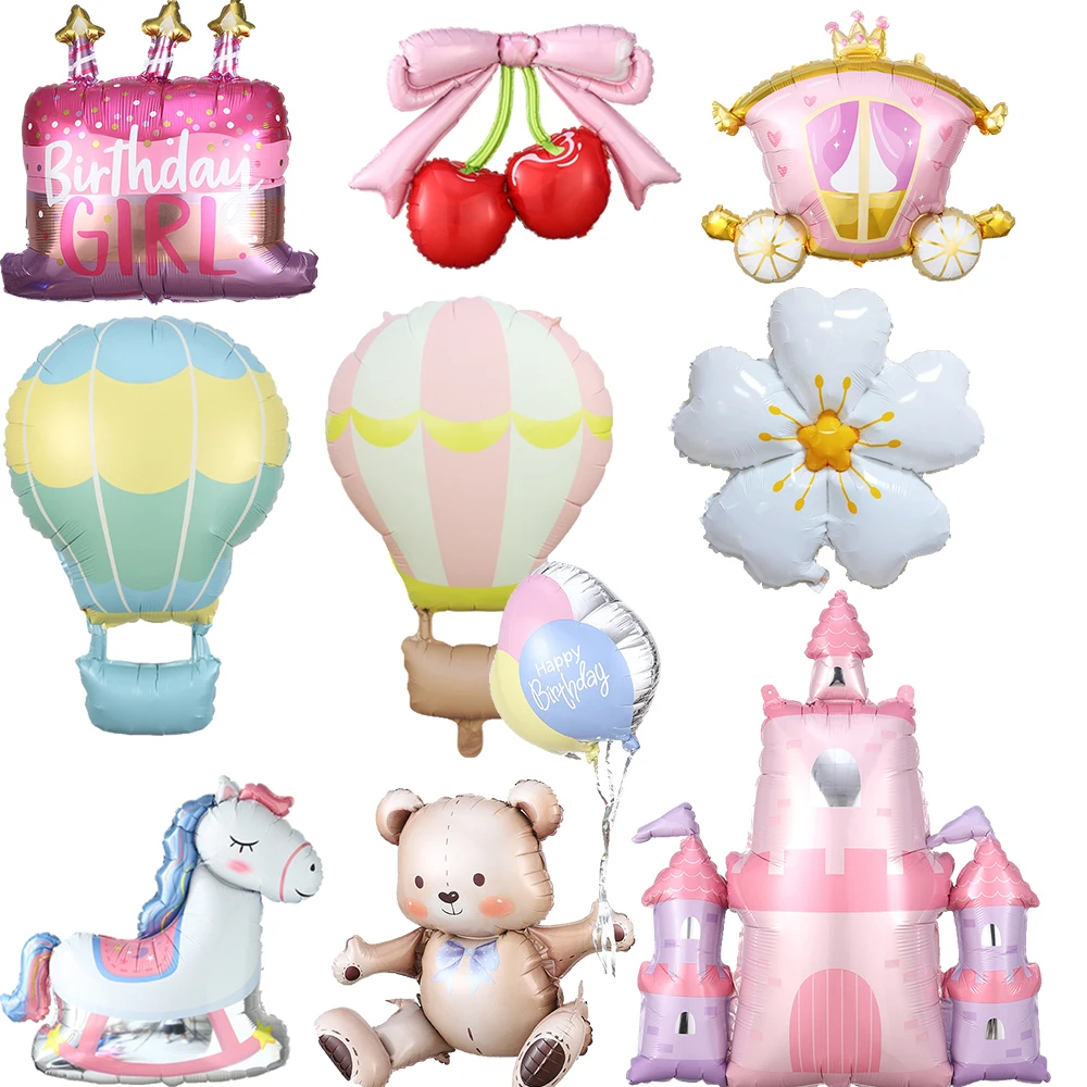 1pc Nette Bär Folien Ballons Hochzeit Mädchen Geburtstag Party Baby Dusche Party Ballon Dekorationen Heißer Luft Ballon Trojaner kirsche