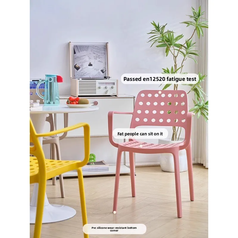 

Plastic chair backrest dining table chair household does not take up space can be stacked restaurant commercial stool