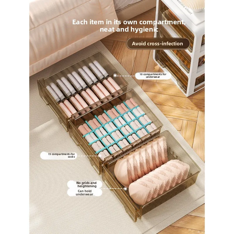 drawer type household wardrobe, socks, close-fitting clothing, three-in-one grid frame finishing artifact
