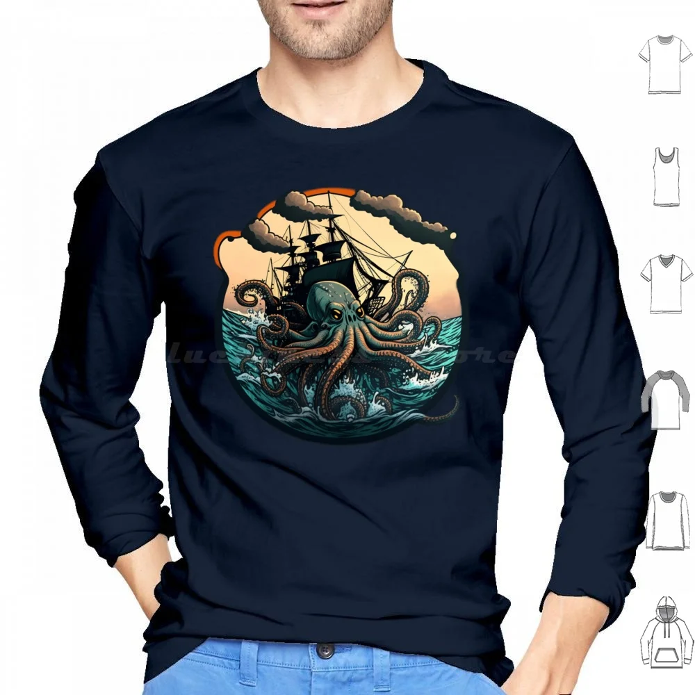 Mythical Sea Creatures Hoodies Long Sleeve Legendary Beasts Mythical Monsters Fantasy Creatures Enchanted Animals