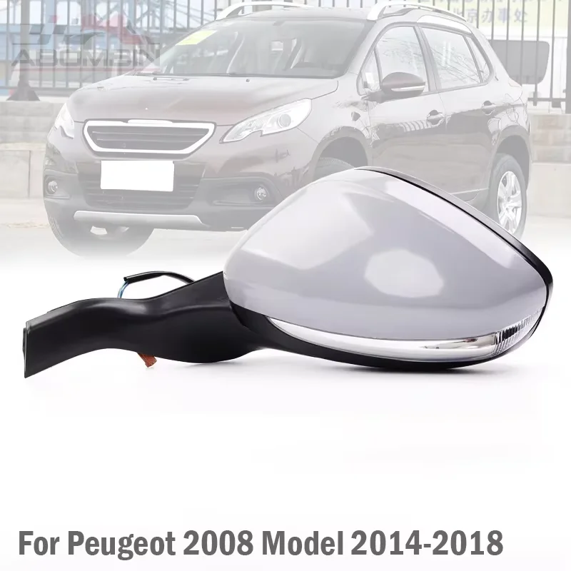 Auto Door Wing Side Rearview Mirror Assembly Exterior Mirrors For Peugeot 2008 Model 2014 2015 2016 2017 2018 Manual Folding