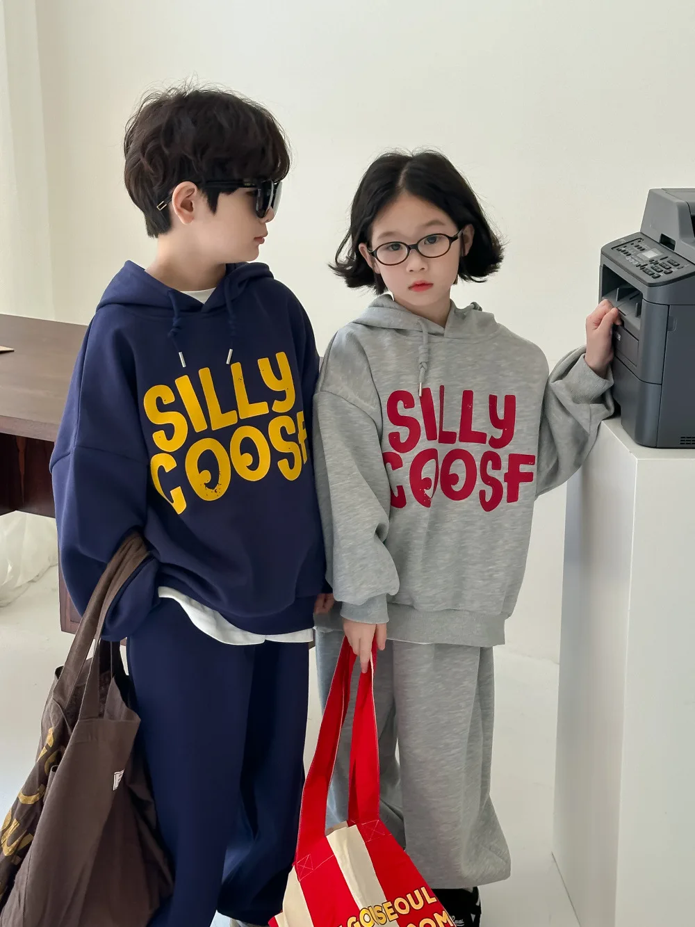 Autumn Winter Children\'s Long Sleeve Clothing Set Korean Boys Girls Letters Hooded Sweatshirt And Pants 2Pcs Kids Casual Outfits