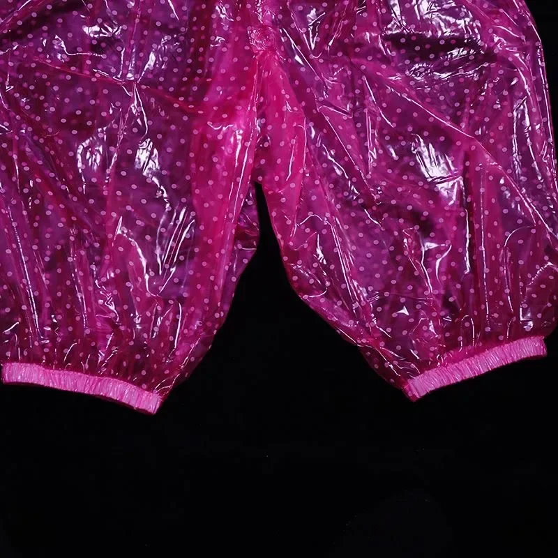 Sexy Polka Dot Transparent PVC Plastic Pants Ultra Soft Smooth Silent ABDL Shorts Waterproof Couple Adult Baby Diaper Panties