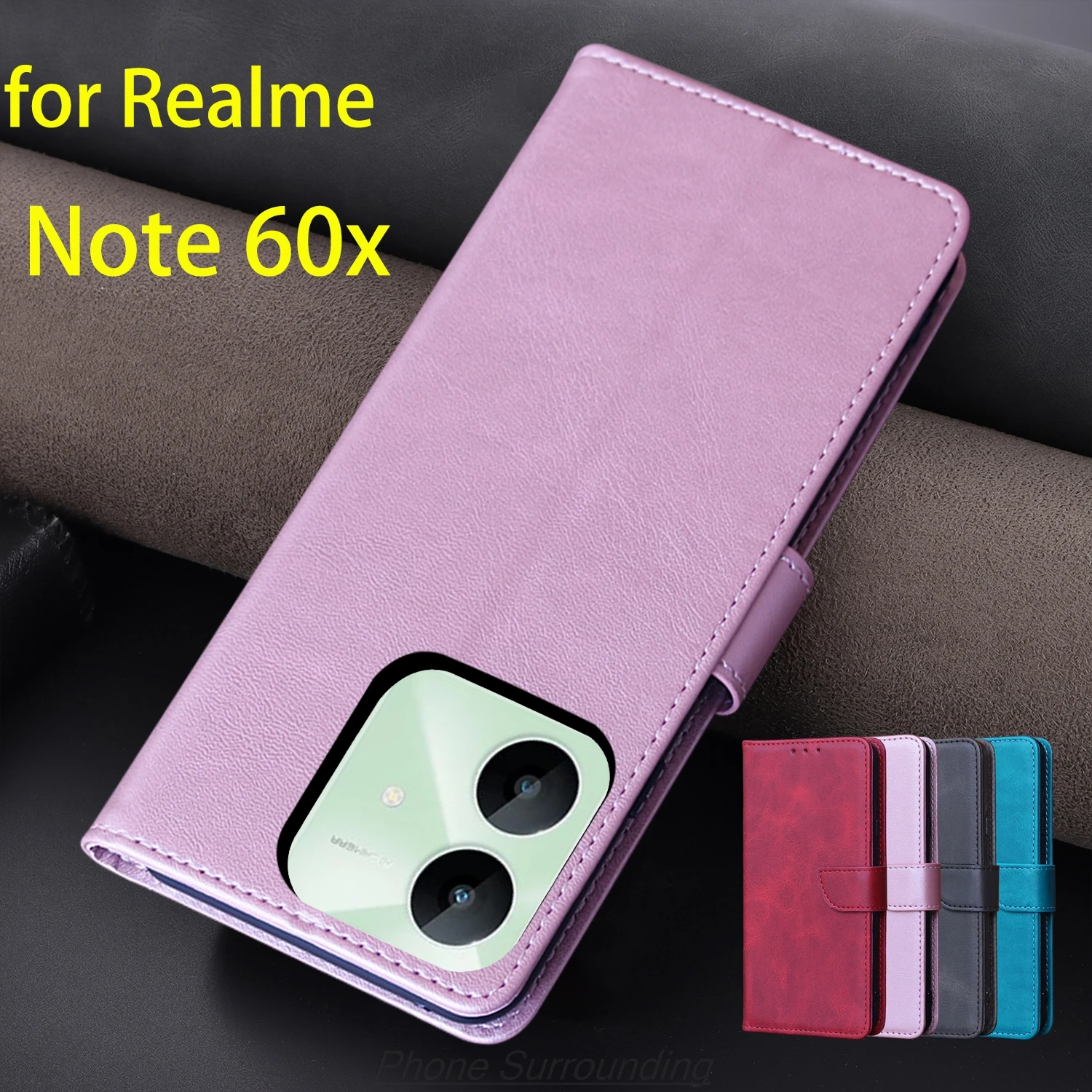 

Wallet Flip Cover Leather Case for OPPO Realme Note 60X Pu Leather Phone Bags protective Holster Capa Fundas Coque