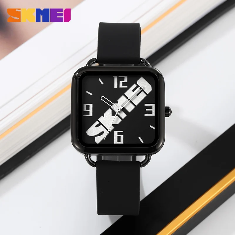 Relojes SKMEI 2196 de cuarzo para niños, correa de Gel de sílice, relojes de pulsera impermeables para niñas y niños, reloj femenino de moda, regalo femenino