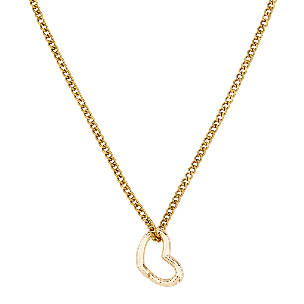 Collar con soporte para anillos, 18,43 pulgadas, colgante de corazón dorado, collar de acero inoxidable para guardar anillos de boda, 1 unidad
