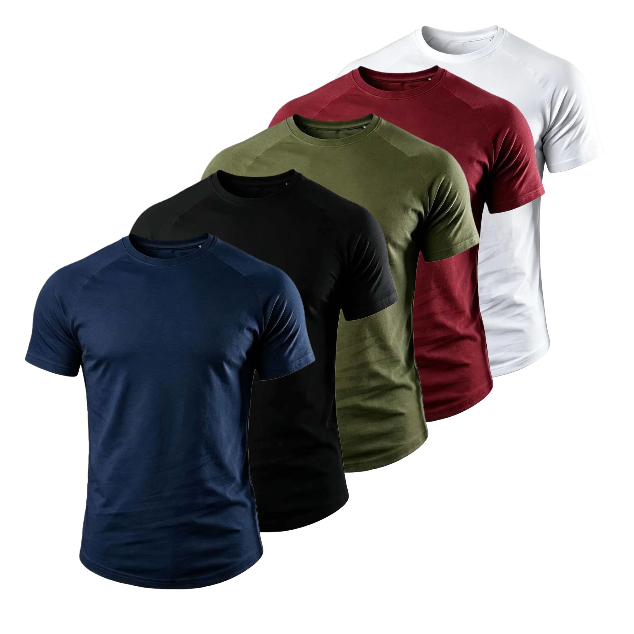 5er-Pack Herren Baumwoll-Spandex T-Shirts, hochelastische Sportoberteile, lässige Fitness-Workout-Shirts mit kurzen Ärmeln für den täglichen Gebrauch – Detail 4