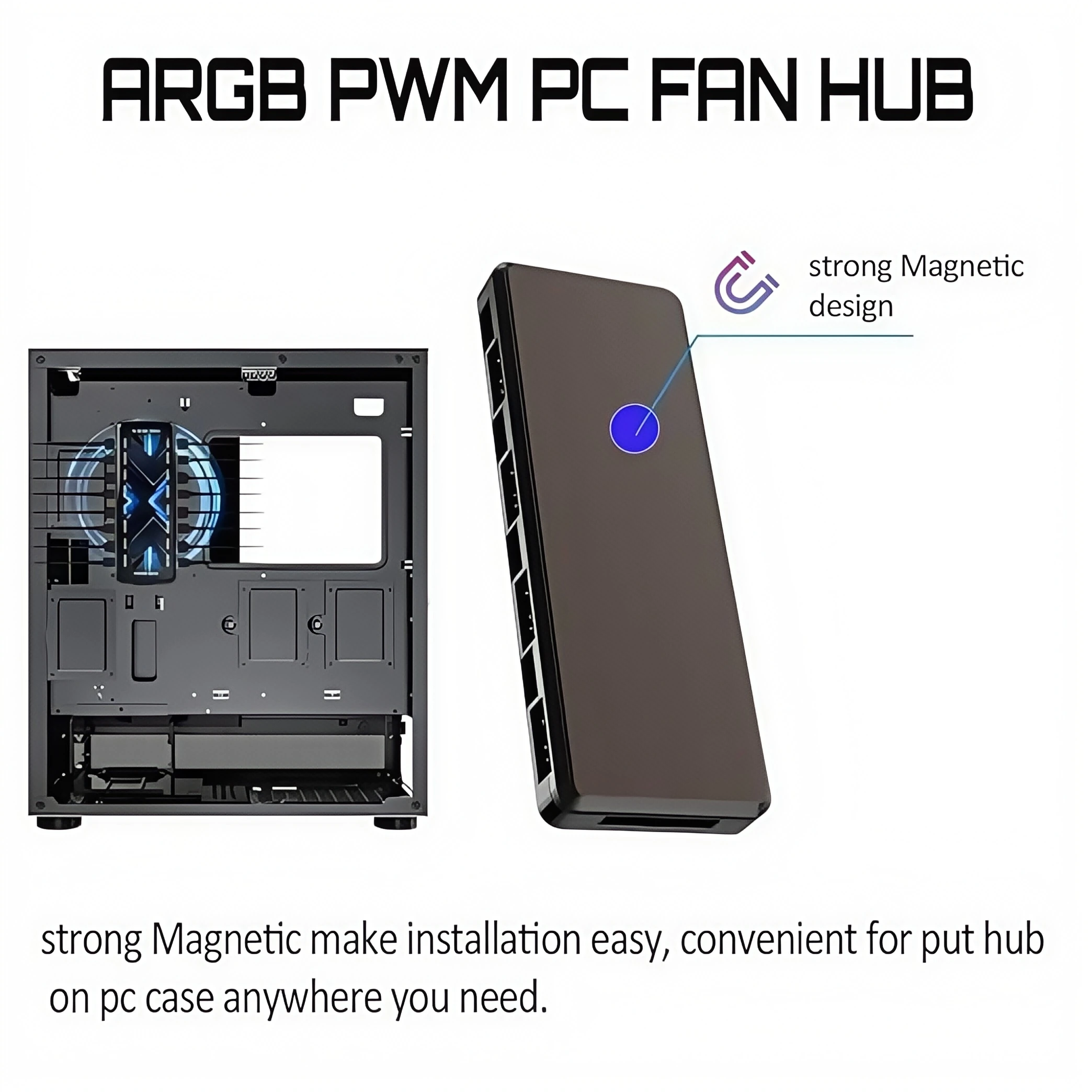Dual 8-Port ARGB PWM 2-in-1 Case Fan Hub 12V 4-Pin / 5V 3-Pin  Standard Edition / Remote Control Edition (Battery Not Included)