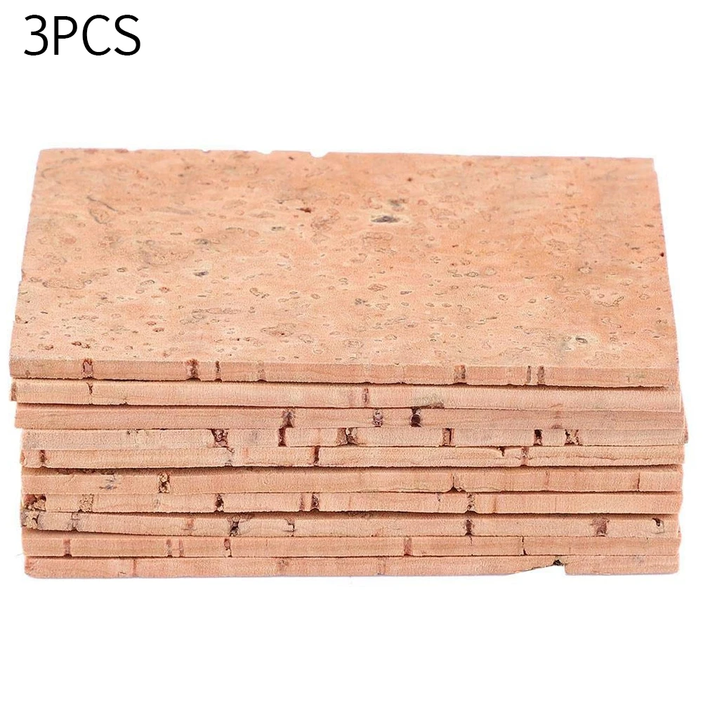 3PCS 60*40*2mm Natural Saxophone Cork Sheet Neck Joint Board Suitable for Alto/Soprano/Tenor Sax