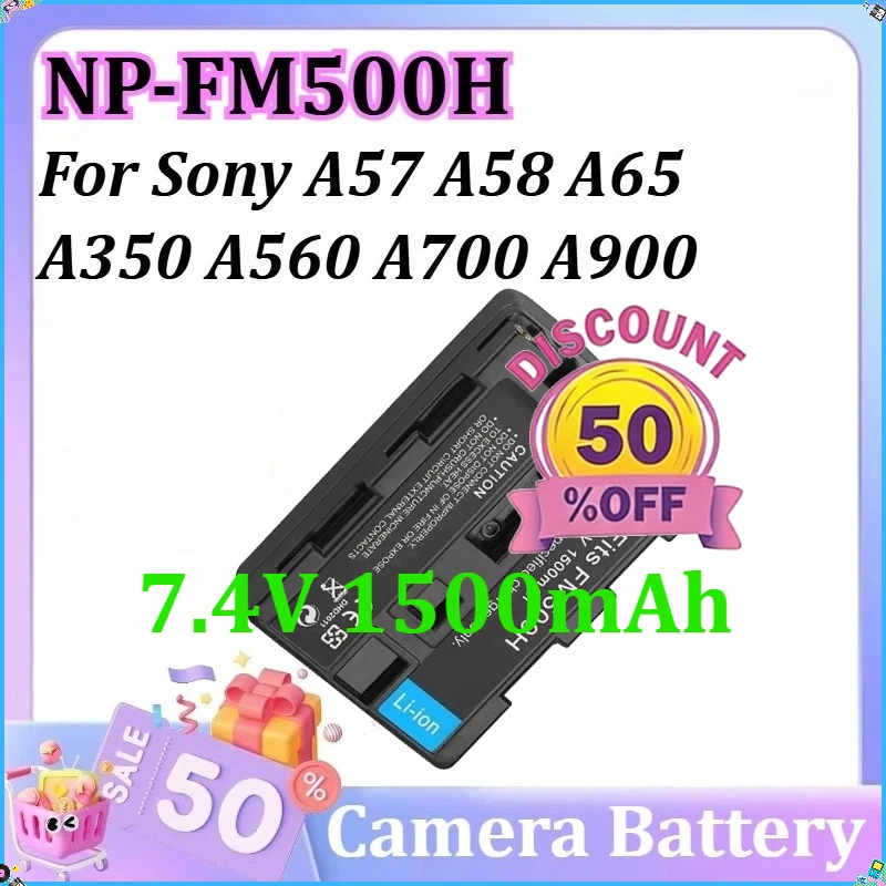 

NP-FM500H NP FM500H FM500H 7.4V 1500mAh for Sony A57 A58 A65 A350 A560 A700 A900 Battery Charging Port Digital Batteries