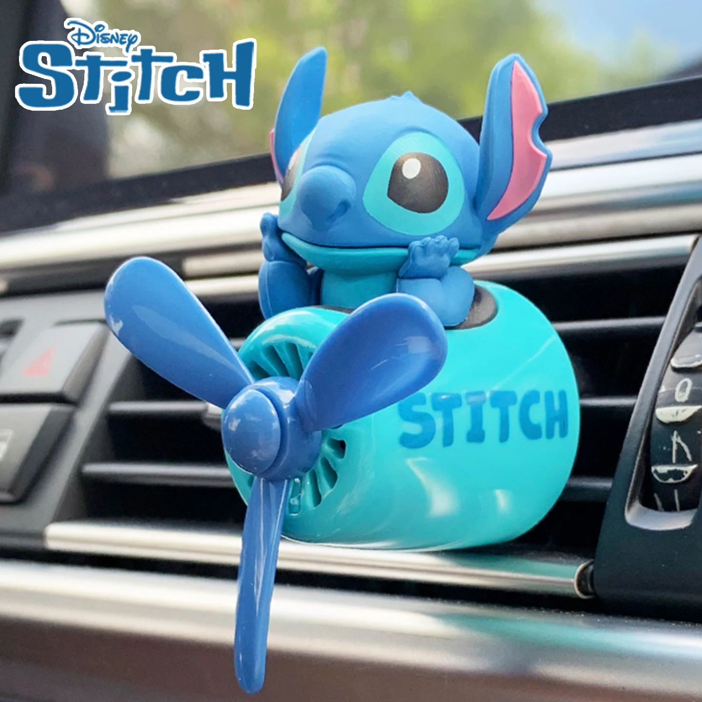 Disney Stitch Auto-Duftspender, Piloten-Flugzeug-Ornament, Lüftungsclip, Lufterfrischer, Zubehör, Innenausstattung, festes Parfüm