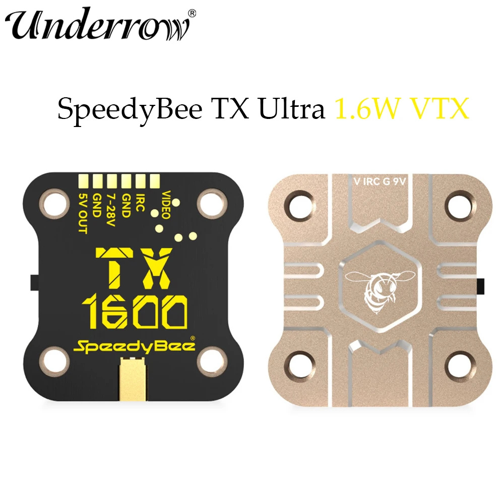 SpeedyBee TX ULTRA 5.8GHz 1600mW 1.6W 48CH VTX Video Transmitter PIT/25-1.6W for RC FPV Racing Drone Switchable CNC Shell