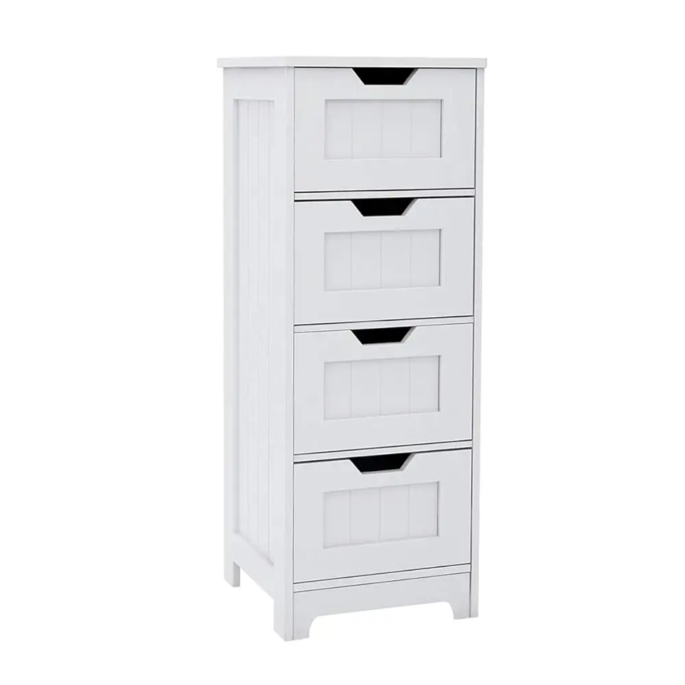 

Bathroom Floor Cabinet White Freestanding Storage Organizer Cabinet With 4 Drawers For Bathroom, Living Room, Kitchen,