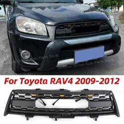 Grille With Led Lights Front Bumper Grille For RAV4 Toyota 2009-2012 Modification Accessories Decoration Racing Grill