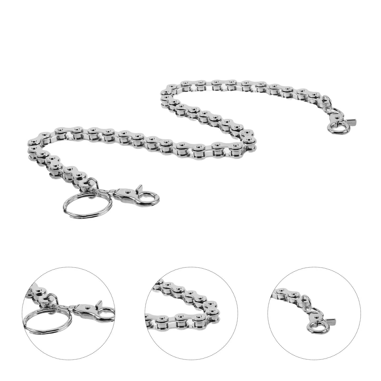 

Vintage Metal Hip Hop Pants Chain Punk Design Bike Chain Style Decoration for Daily Wear and Parties Goth Chains
