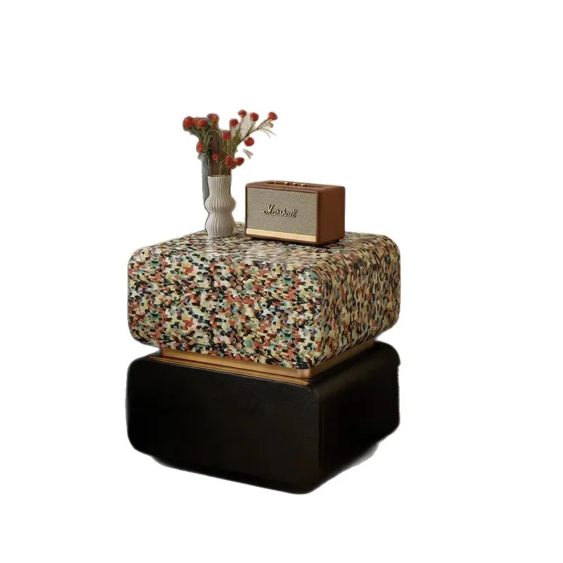 Fomex Fomex Rainbow Mosaic Premium Bedside Table Household Bedroom 2026 New Light Luxury Good-looking Simple Modern Bedside Cabi
