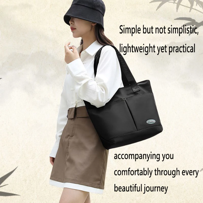 Women's New Single Shoulder Tote Bag, Large Capacity Briefcase, Minimalist Travel, Work & Commute Bag, Waterproof Oxford Fabric