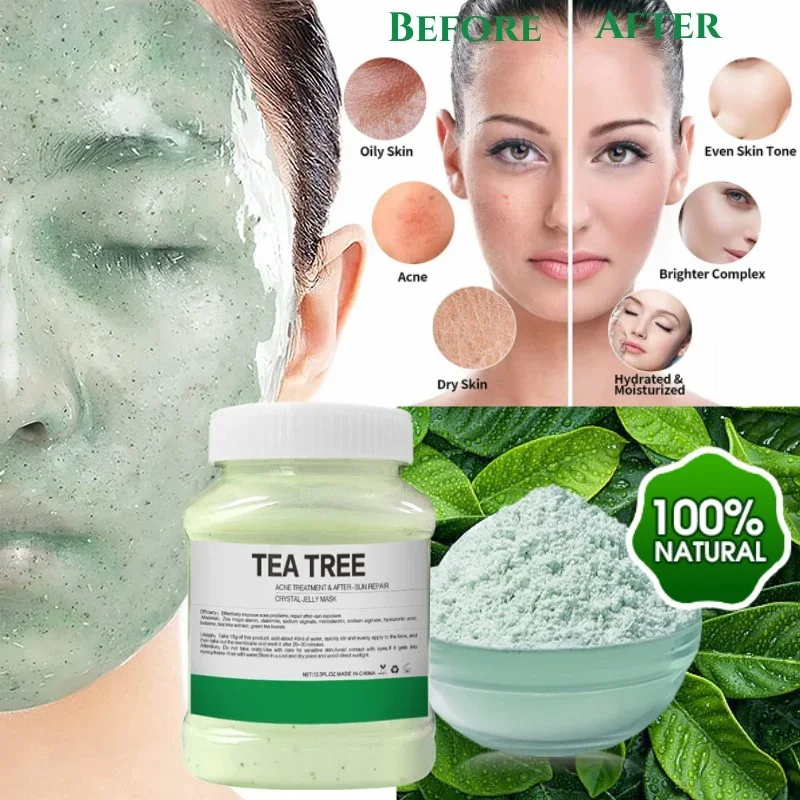 

DIY SPA Jelly Mask Powder for Facials, Tea Tree Oil Control,Peel Off Hydro Face for Fight Fine Lines, Dullness Uneven Skin Care