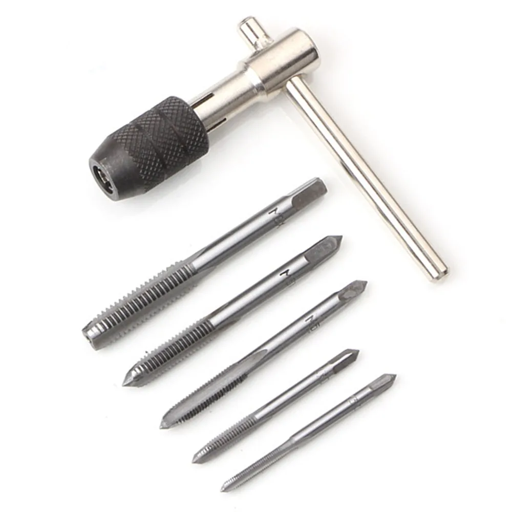 

6PCS Precision Tools M3 M4 M5 M6 M8 T Handle Wrench Set Rustproof Tap Wrench Tool Set Adjustable Tap Holder Wood Working