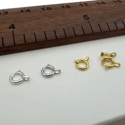 1PCS Solid 925 Sterling Silver 5MMRound Clasp with Closed Jump Ring DIY Necklace Bracelet Making Accessories