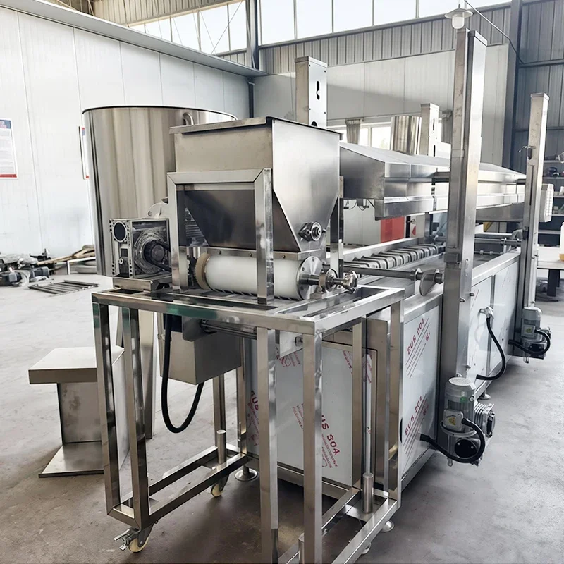 Commercial  Electric Continuous Conveyor French Fry Fried Chicken Dough Deep Frying Machine Automatic Donut Fryer for Sale - view 4