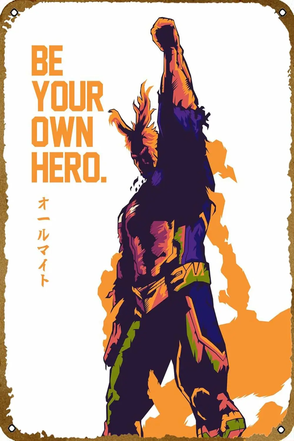 All might one for all Poster Tin Sign Wall Art Sign Vintage Wall Decorations Metal Signs 8x12 Inch 1pc sign