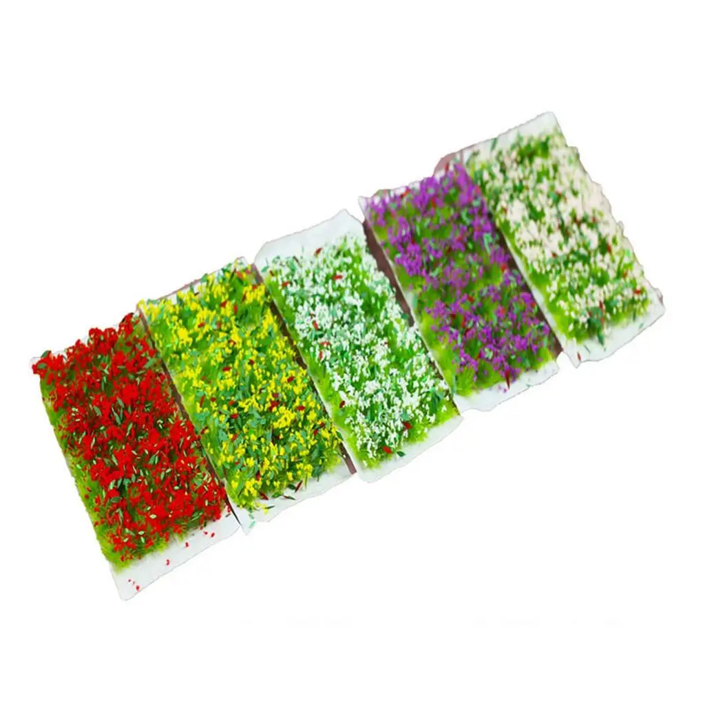 Diy kits de construção de casa em miniatura resina flores clusters micro paisagem folhas para modelo ferroviário cenário