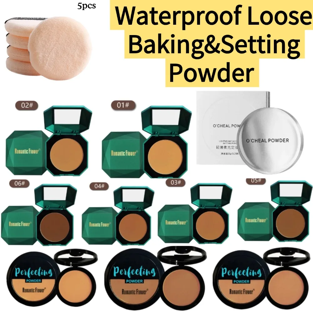 10g Face Setting Powder Full Coverage Cushion Pressed Powder Long Lasting Waterproof Concealer Makeup Cosmetics Make Up
