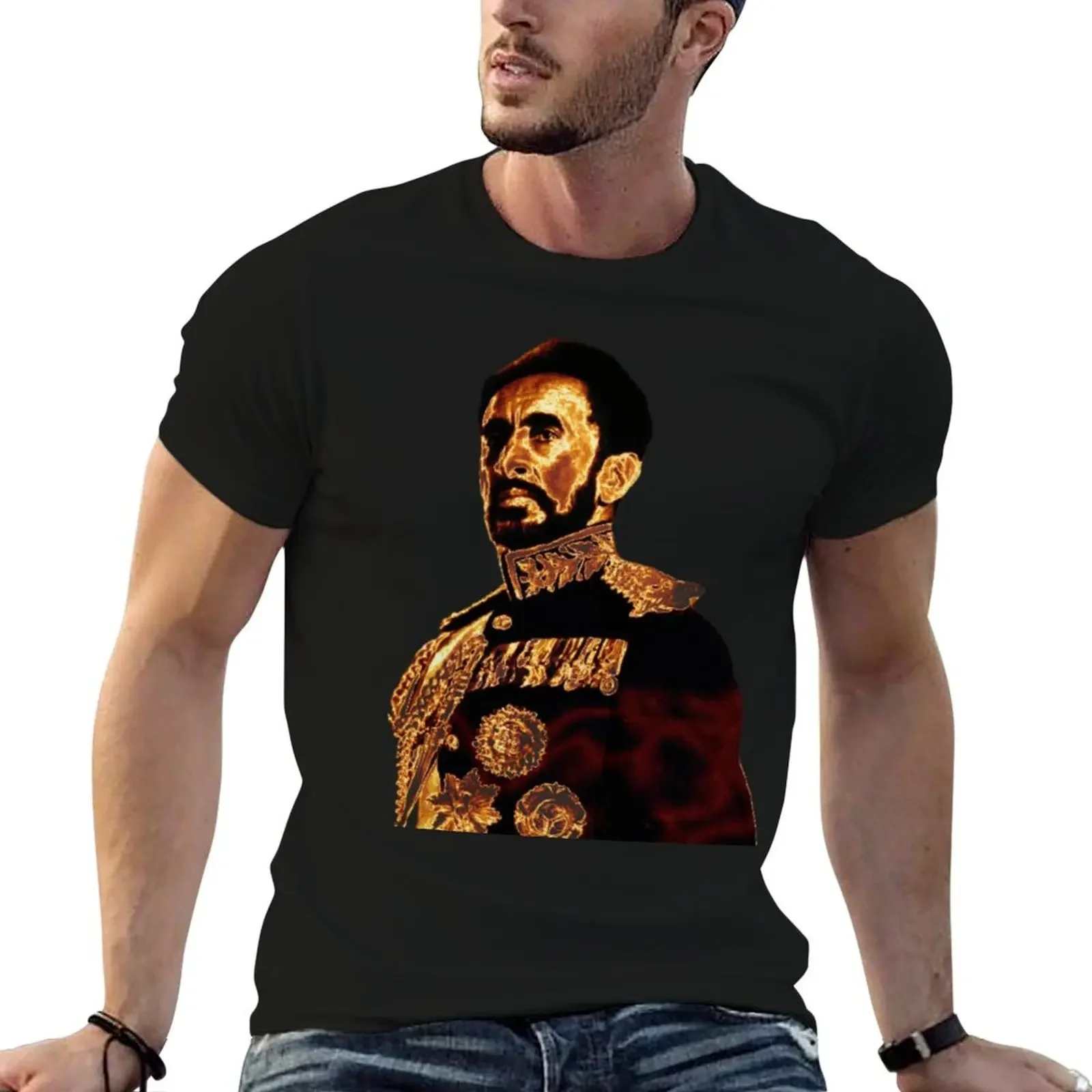 Haile Selassie T-Shirt essential t shirt cute clothes boys animal print Men's t-shirts