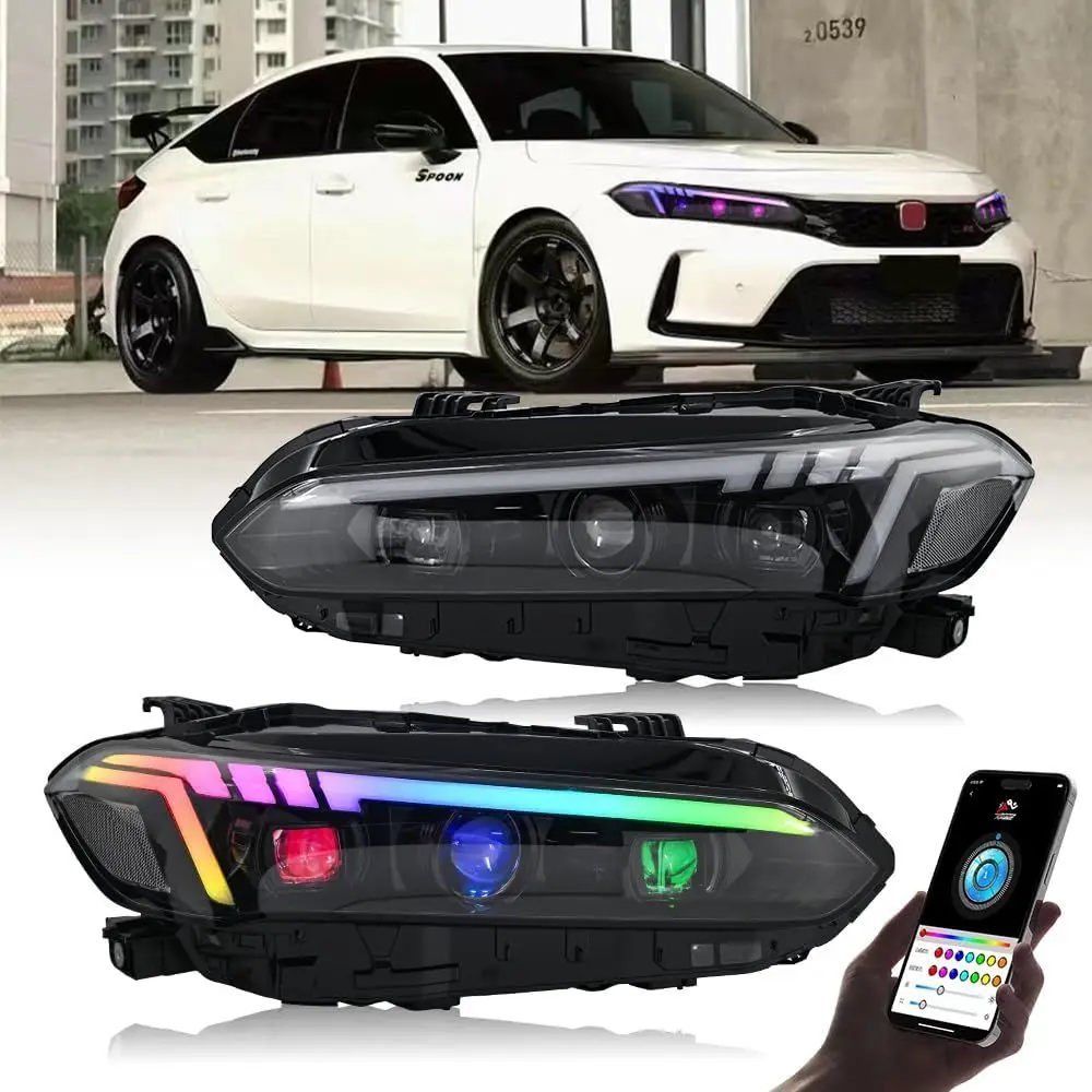 

New lamp Compatible with 2022-2025 da Civic ront Lights Sedan LX EX EX-L Sport Touring Hybrid back Type R ront Lamp 11th Gen Acc
