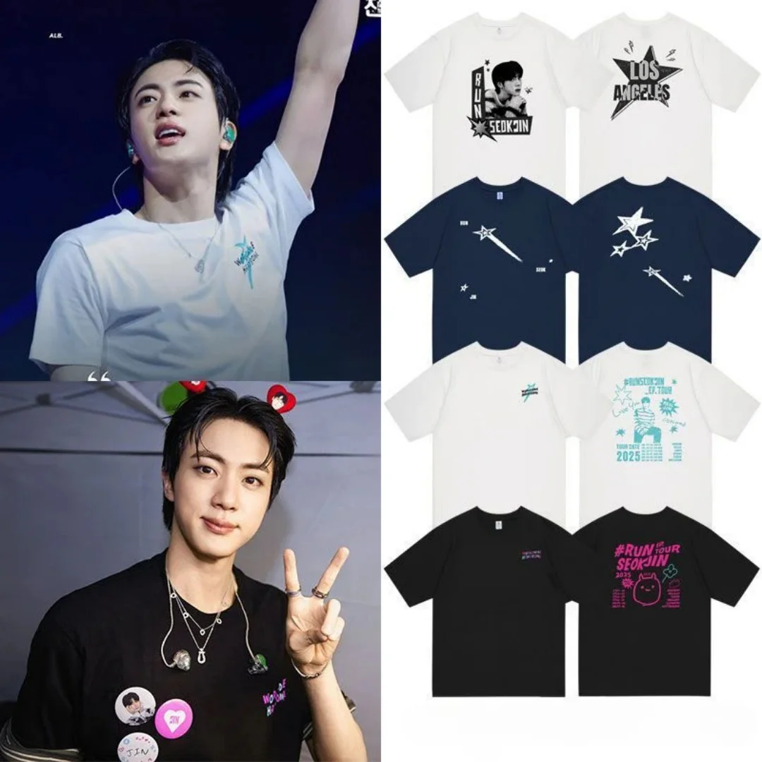 Jin Runseokjin Tour T Shirts Korean idol style T-shirt Kpop Fashion T-shirt cotton Men's T-Shirt Kid's Clothing Tee Y2k Woman