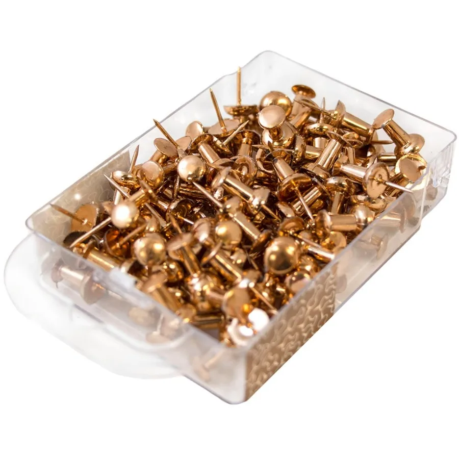 Rose Gold Push Pins for Office and Home Use 1 Inch Length 100 Pieces per Pack Stylish and Durable Metal Push Pins for Bulletin