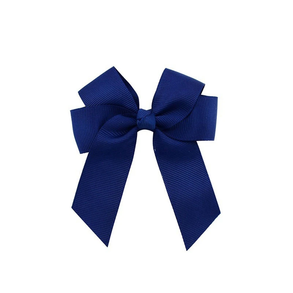 10pcs/lot Solid Color Grosgrain Ribbon Bowknot Kids Hair Clips Bows Baby Girls Barrettes Hairpins Double Layered Ribbon Headwear