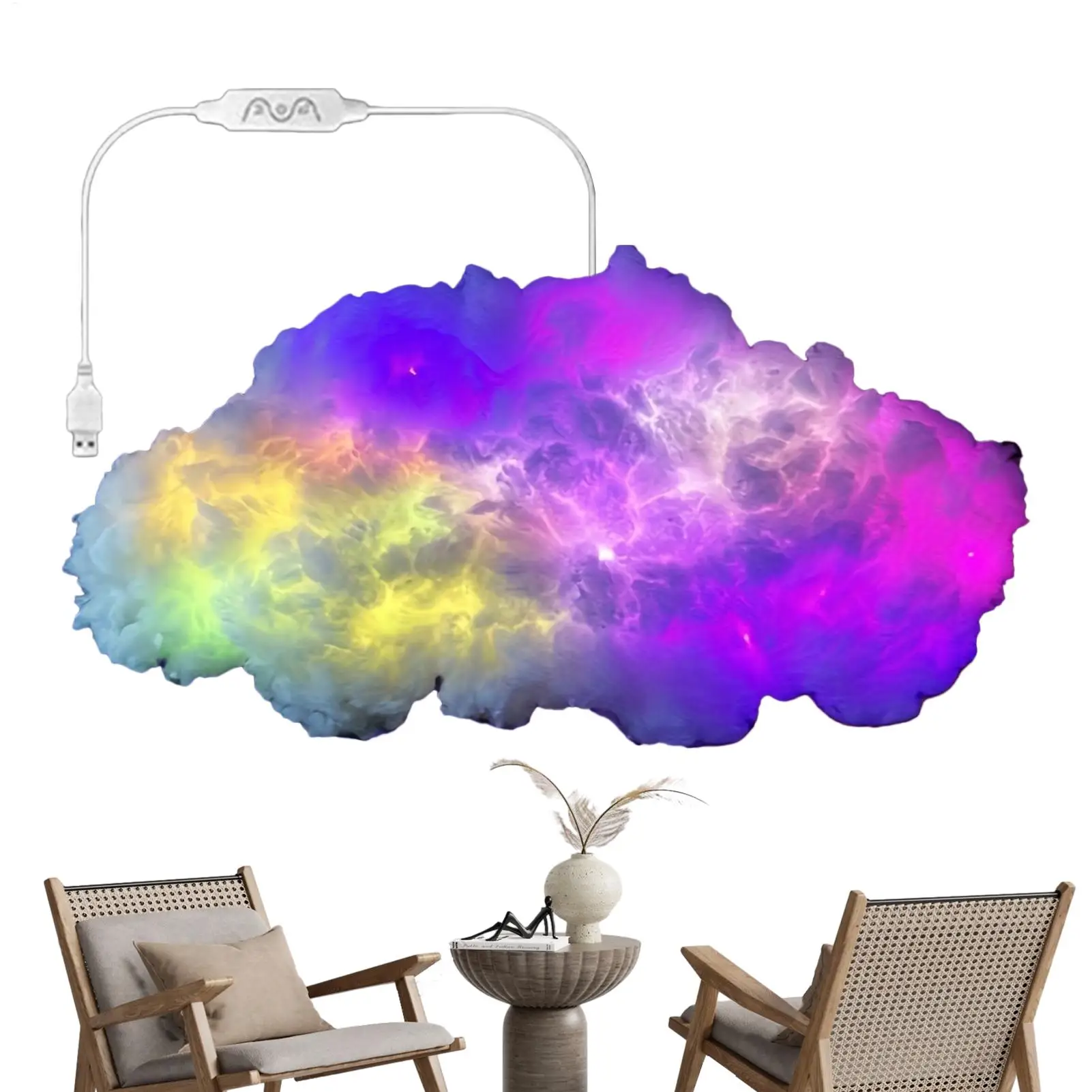 Cloud Lights for Home Music Syncing Dynamic Multicolor Cloud LED Mood Lights for Living Room Bedroom Study Basement Garage