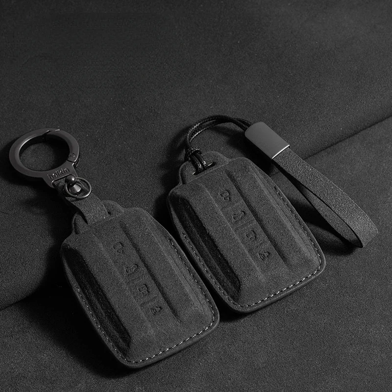 

Suede Car Key Case Cover For Great Wall GWM WEY TANK 300 500 Tank300 Tank500 Key Bag Shell Holder Protector Keychain Accessories