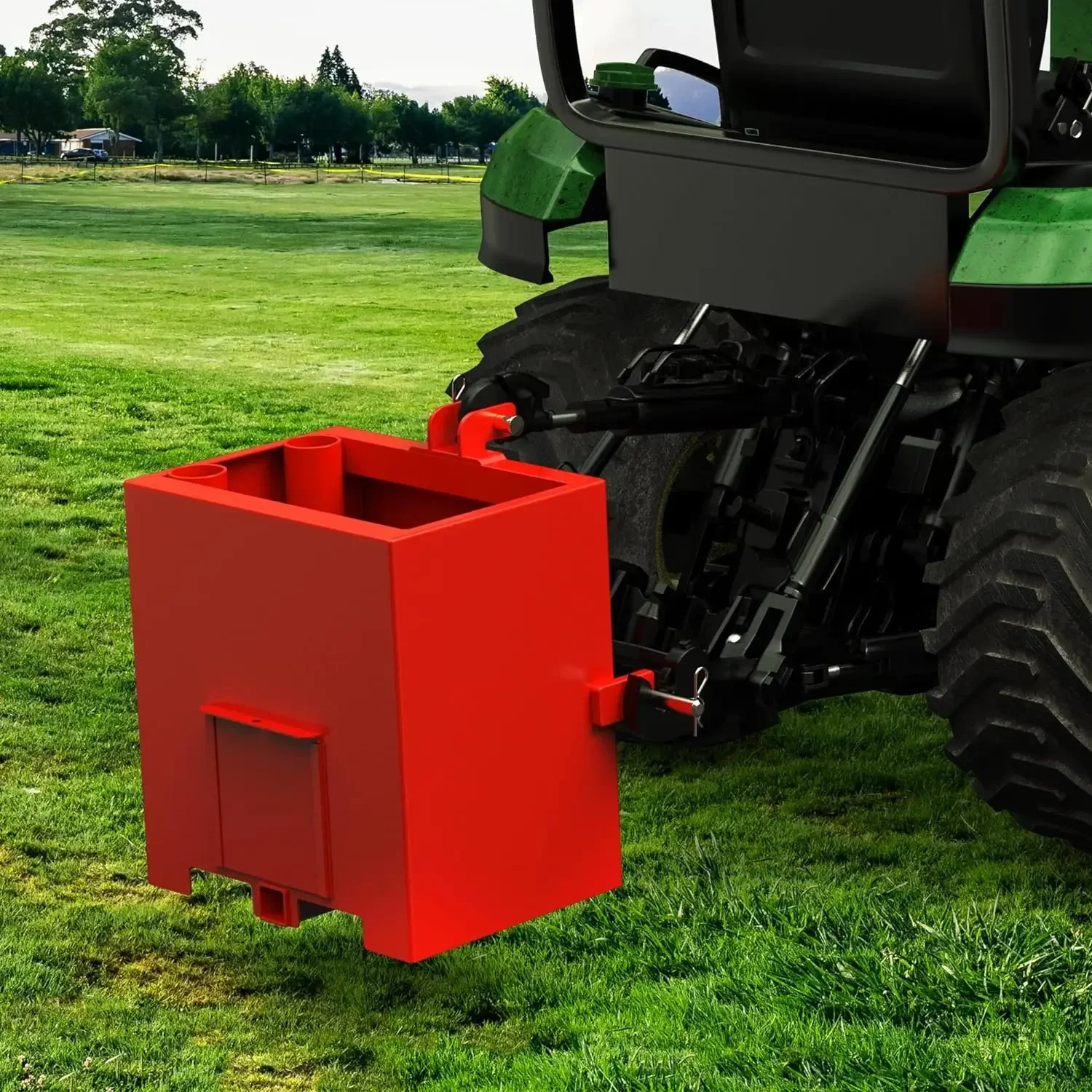 YINTATECH 3 Point Hitch Ballast Box With 2'' Quick Hitch Receiver for 3 Point Cat 1 800LBS