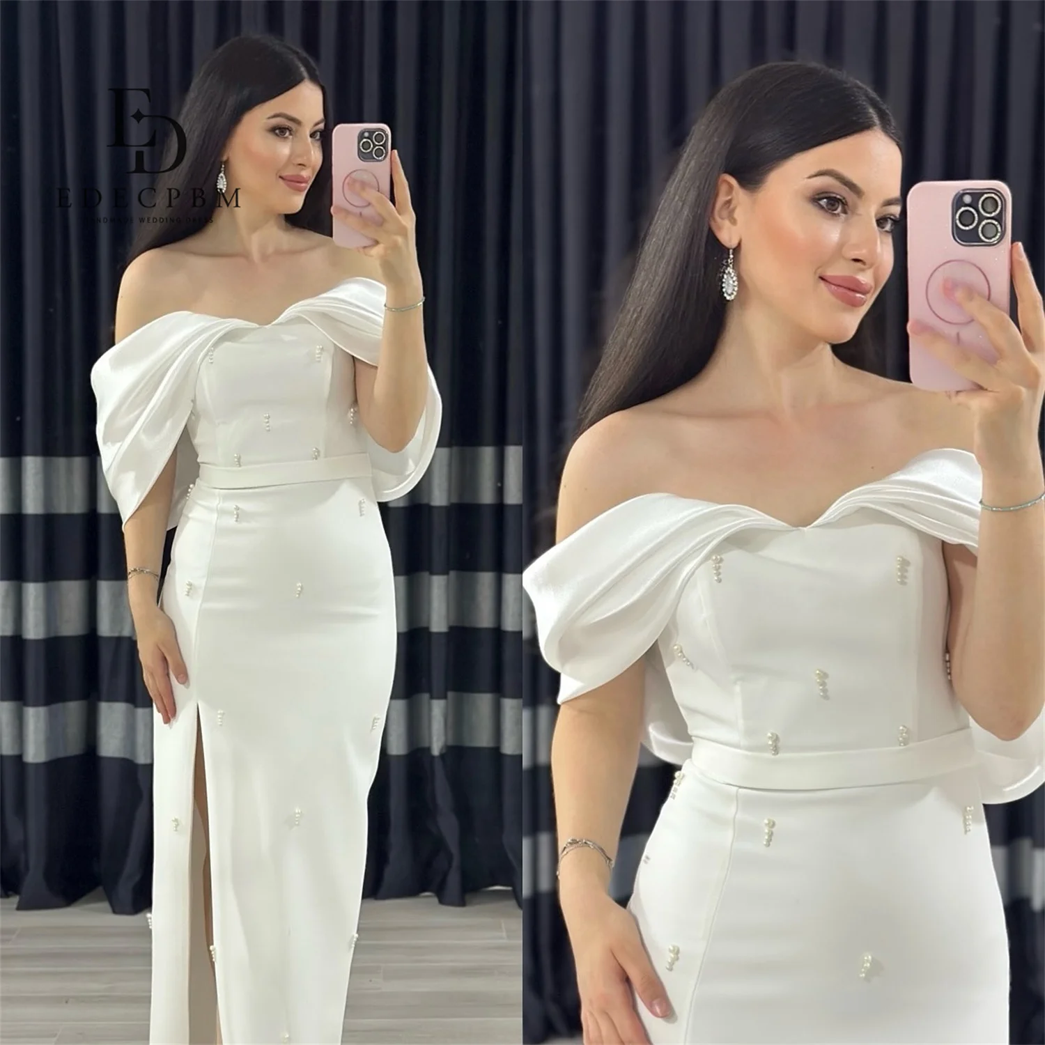 

EDECPBM Off-shoulder Luxurious Evening Dresses 2025 Luxury Vestidos De Festa Women Evening Dress Customized فساتين سهرة Mermaid