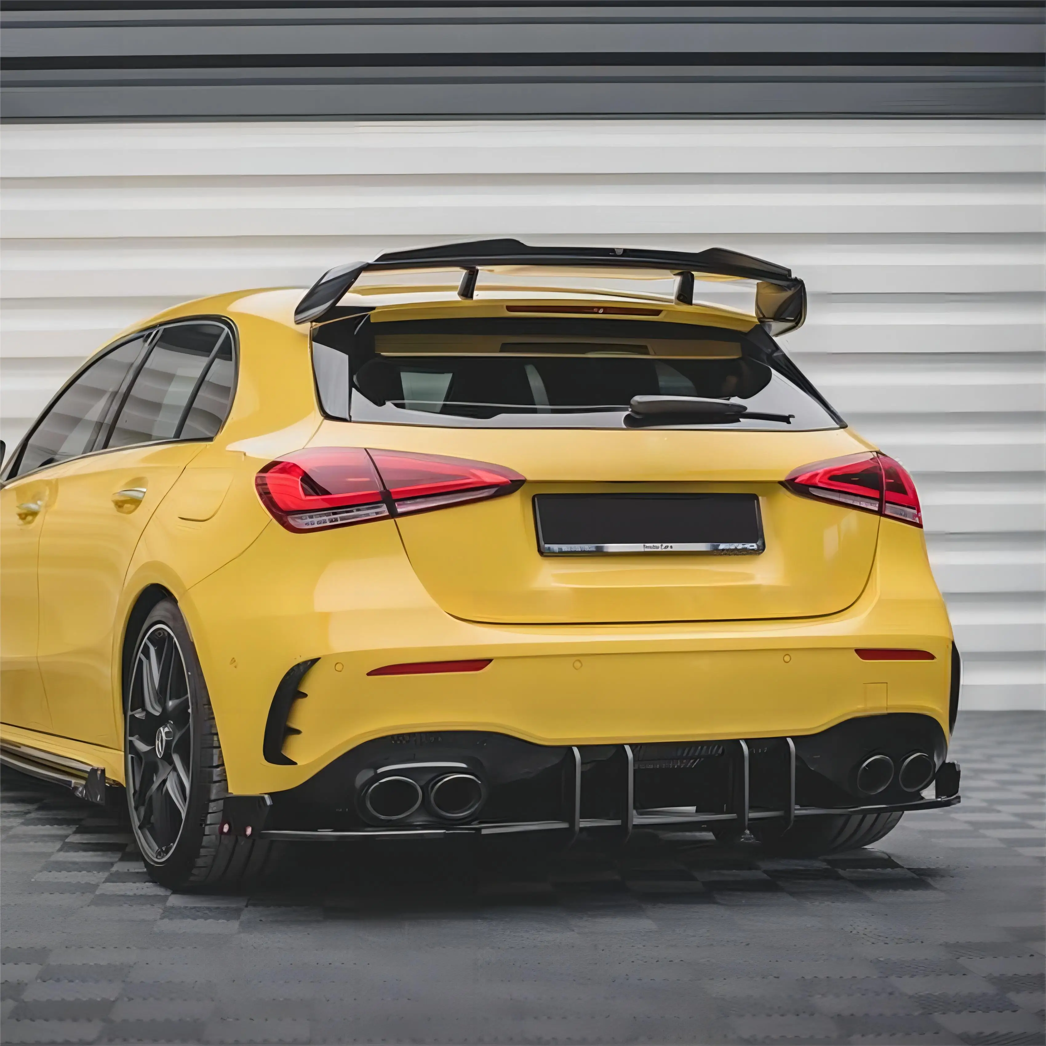 

Для Mercedes-Benz A-класса W177 A35 A45 AMG хэтчбек 2018-2023: задний бампер, диффузор, обвес, спойлер, аэродинамический обвес Maxton Style, аэродинамический элемент типа «акулий плавник»