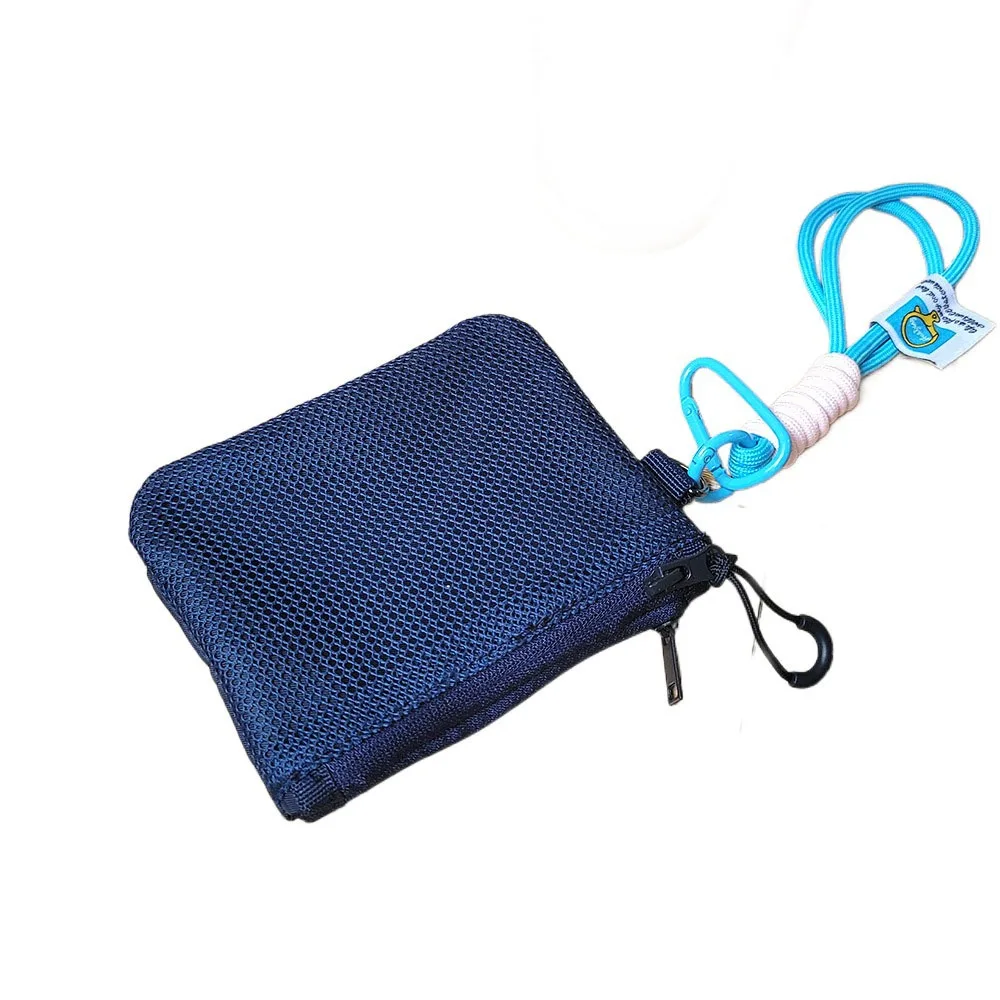 Portable Korean Style Mesh Storage Bag Large Capacity Candy Color Mini Coin Purse Zipper Double-layer Visible Makeup Pouch Women