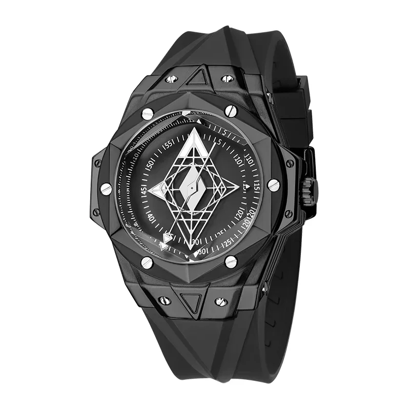 Couple Quartz Watch Rotating Star Unique Design Silver Silicone Strap Waterproof Casual Stylish for Party 2026 Gift Factory AP