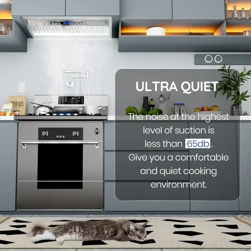 Exaustor de inserção canalizado sem duto conversível embutido para fogões de cozinha