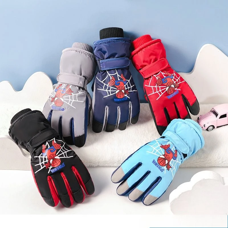 

Spider Man Winter Child Gloves Fleece Lined Warm Child Ski Gloves Windproof Cold Proof Cycling Gloves Kids Gift Marvel