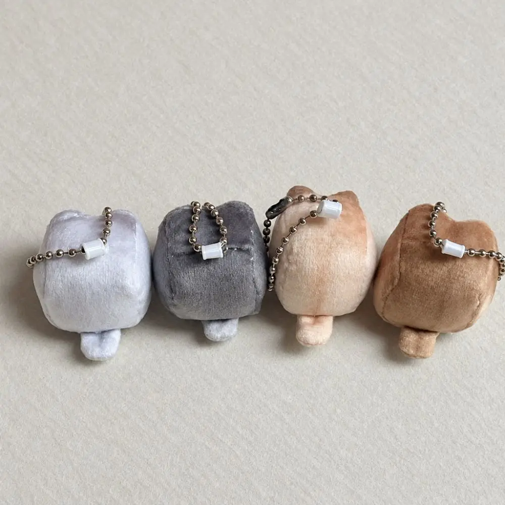 Bag Decor Hamster Plush Keychain Simulation Stuffed Animal Mini Square Keyring Hanging Ornament Cube Hamster Pendant
