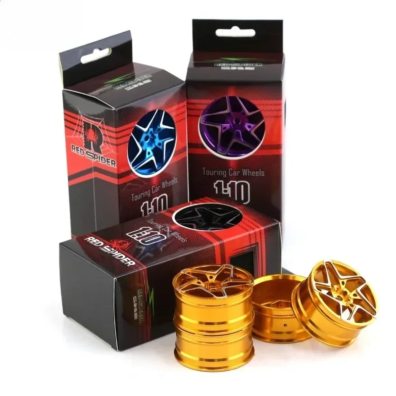 

4PCS 52mm Metal Wheel Rim Hub Rubber Tire For 1/10 On-road Racing Drift Touring HSP 94123 94122 TAMIYA TT02 SAKURA D5